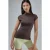 Getailleerde Mock Neck Cap Sleeve Gebreide Blouse