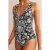Boden Twist Classic Swimsuit Nero, Gardenia Sprig