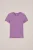 WE Fashion – Meisjes T-shirt met ribstructuur – Slim Fit – Paars – Katoen –