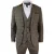 Heren 3-delig bruin tweed geruit pak