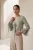 Crop T-shirt met V-hals en strikdetail van linnen