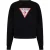 Guess Dames-trui met ronde hals en relaxte pasvorm uit de Icon-collectie (Jet Zwart)