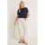 Para Mi straight high waist pantalon met krijtstreep beige