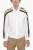 Piqué katoenen BOMBER MODERNIST overhemd in wit