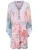 Ana Alcazar Jurk ‘Derin’  duifblauw / olijfgroen / pink / rosa
