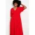 LOLALIZA midi jurk met split – rood