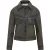 Dames olijfgroen retro leren bikerjack – Kopervik
