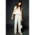 Mango Kids gestreepte casual broek ecru
