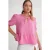 Gestructureerde Muslin Crew Neck Blouse met Binding Detail