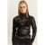 Paisleyprint Cut-Out Halve Turtleneck Blouse