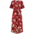 Mela London Dames/Dames Bloemen V Hals Wikkeljurk (Rood)