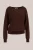 WE Fashion – Dames fijngebreide trui – Regular fit – Donkerbruin – Livaeco™ Viscose –