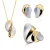 Orphelia ‘Ameliana’ Dames 925 Sterling Zilveren Set: Hanger + Oorbellen + Ring – Zilver/ Goud SET-7508