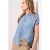 Street One Dames Blouse met overhangende schouders in denimlook in Blauw