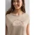Street One Dames Shirt met ronde hals en losse schouders in Beige