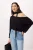 TRENDYOLMİLLA Dames Zwart Gestreept Lang Regular fit Blouses