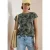 Shirt met korte mouwen, boothals en rimpels