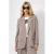 QS regular blazer grijsbruin