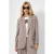 QS regular blazer grijsbruin