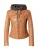 Maze Tussenjas ‘Mico’  camel / donkergrijs