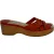 Jimmy Choo Maribou 50 platform wedge slippers in oranje leer