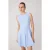 TRENDYOLMİLLA Dames Blauw Effen Kort / Mini Mouwloos Casual Skater Jurken