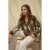 Lange V-hals Geometrische Trui Cardigan met Knopen