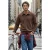 TRENDYOL MAN Heren Bruin Effen Lang Regular fit Sweatshirts