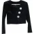 Balmain Versierde Korte Blazer in Zwart Fluweel