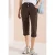 3/4 Mid Waist Slim Legs broek met omslag