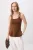 TRENDYOLMİLLA Dames Bruin Effen Mouwloos Regular fit Blouses