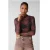 Shoeby geruite top – donkerrood/bruin