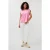 EsQualo Blouse R-neck Satin Look Rose