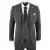 Heren 3-delige Antracietgrijze Haringbone-Tweed Streeppak