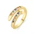 Luxenter ring in metaallegering en multicolor zirkonia, afgewerkt in 18k geelgoud – Hagor
