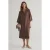Effen midi-jurk voor dames met driekwartmouwen, casual en comfortabele pasvorm.