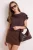 TRENDYOLMİLLA Dames Bruin Effen Kort Regular fit Blouses