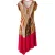 Asymmetrische midi-jurk met abstracte print en contrasterende zoom