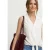 Street One Dames Blousetop met bowlingkraag en knoop in Wit