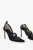 Mesh sandalen met goudkleurige kettingsluiting in Nero, Oro