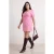 Trendyol Curve Dames Roze Effen Kort / Mini Driekwart mouw Skater Grote maten Jurk