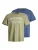 JACK & JONES Shirt ‘JJEJeans’  donkerblauw / lichtgrijs / olijfgroen