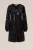 WE Fashion – Dames velvet jurk met pailletten – Regular fit – Zwart –