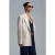 Lange Geweven Blazer Met Sjalkraag
