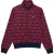 Lacoste Heren Robert George Sweatshirt met Motief Jacquard en volledige rits (Rood/Zwarte opdruk)
