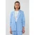 Esqualo getailleerde blazer met linnen met krijtstreep blauw