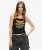 Geribd Hemdje met Retro Rockerprint Zwart