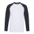 Fruit of the Loom Heren Baseball T-shirt met lange mouwen (Witte/diepe marine)