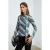 Geruite blouse met choker en cut-outs