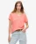 Superdry Vrouwen Ruimvallend Geborduurd T-shirt met V-hals Cream